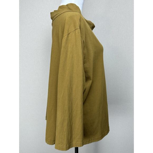 Iridium Top Womens Sz XL 95% Cotton Lagenlook Tee Mustard Yellow Oversized Boxy - Picture 4 of 12